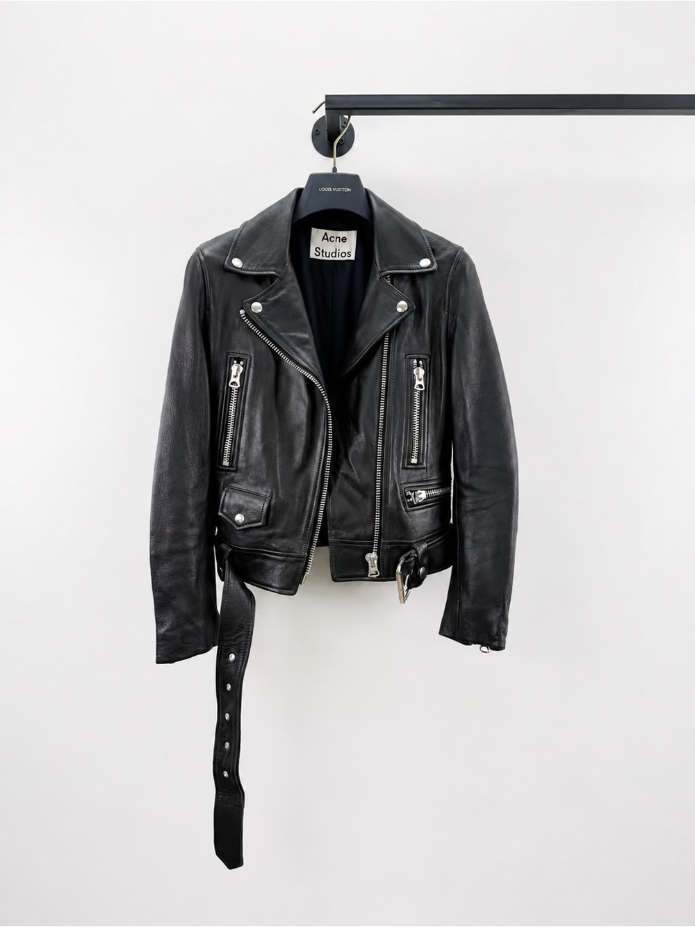 Acne Studios Black Leather Biker Jacket